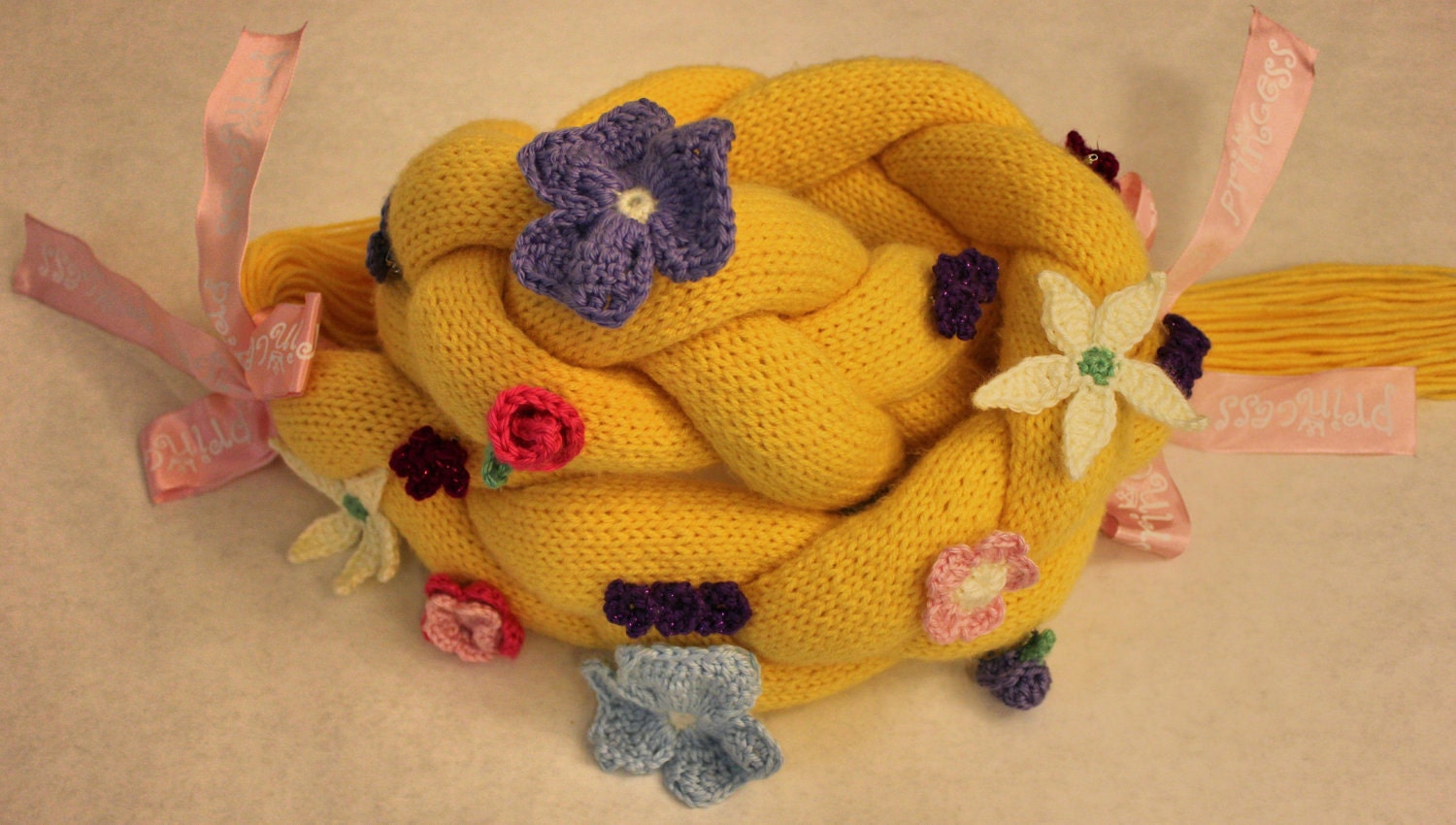 6 FOOT Rapunzel Princess Hair Long Braid Scarf Handmade Knitted