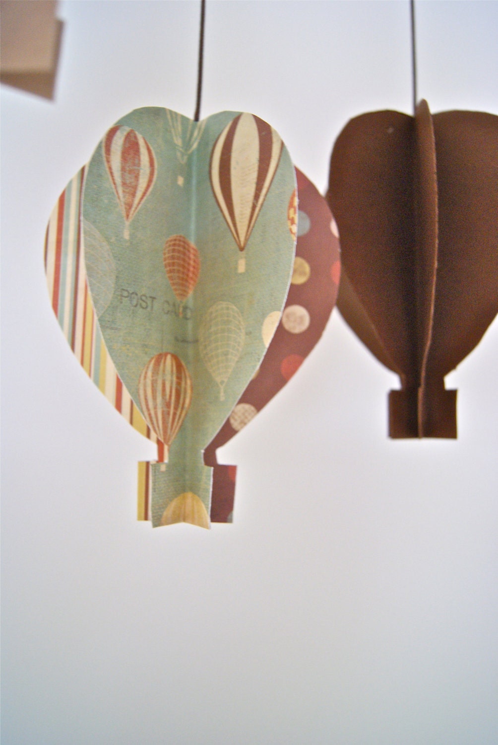 Antique 3D Paper Hot Air Balloon Mobile