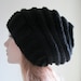 Slouchy Beanie Slouch Hats Oversized Baggy  womens Fall Winter accessory Black Hand Made Knit