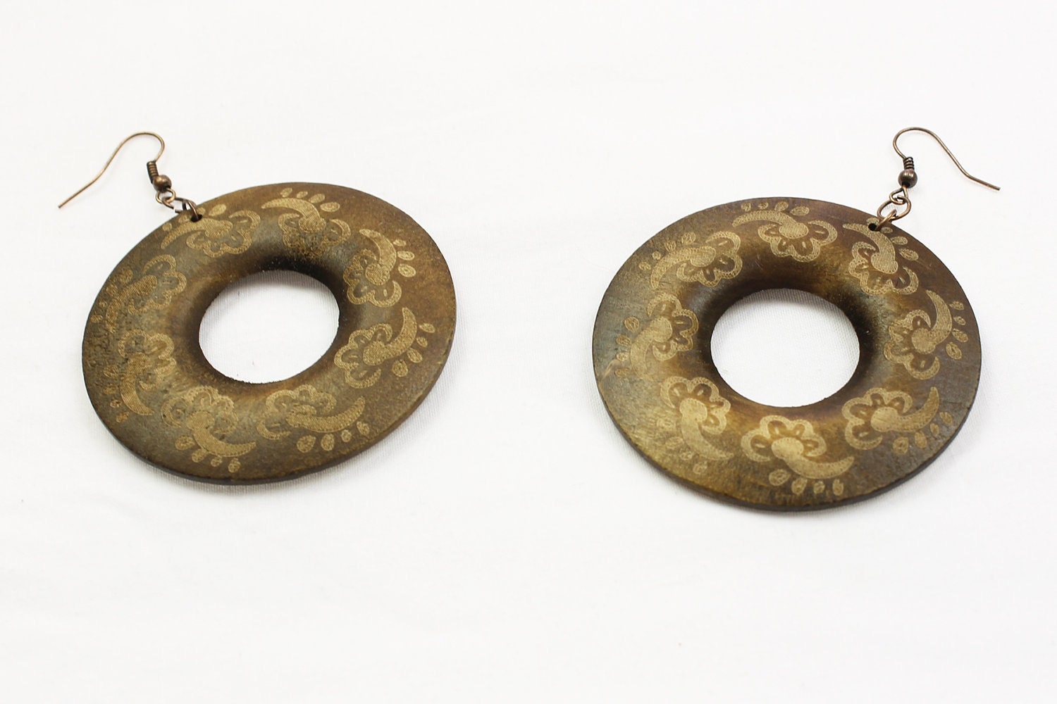 Wooden Circular Earrings