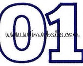 2012 Numbers add your saying to this listing Applique Machine Embroidery Design Fits hoops 4x4 and 5x7