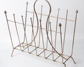 Vintage Brass Magazine Rack