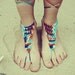 Handmade Crochet Barefoot Sandals,Hippie Foot Thongs, Bridal, Bridesmaids, Summer, Beach, Lace up Sandals, Festival, Gladiators, Bohemian