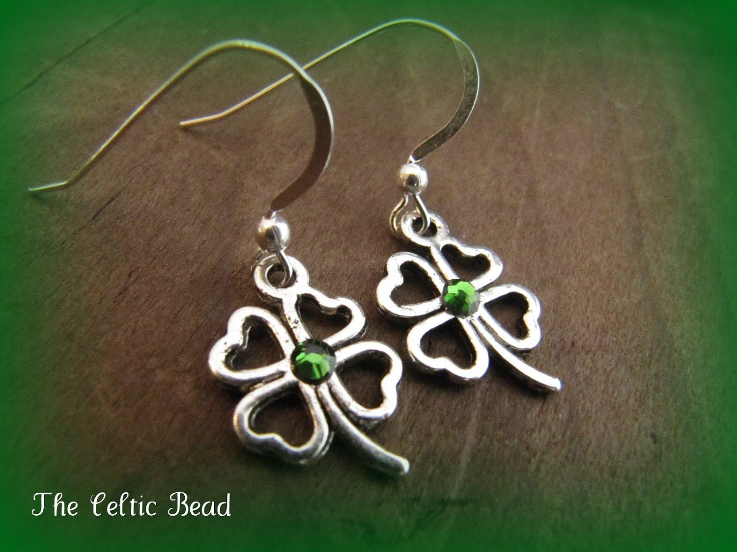 Celtic Irish Shamrock Earrings with Swarovski Crystal