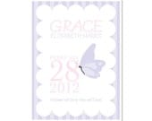 New Baby Announcement - Butterfly Print - Custom Baby Shower Gift - Baptism Gift - Personalized New Baby Gift - Digital Print Il_170x135
