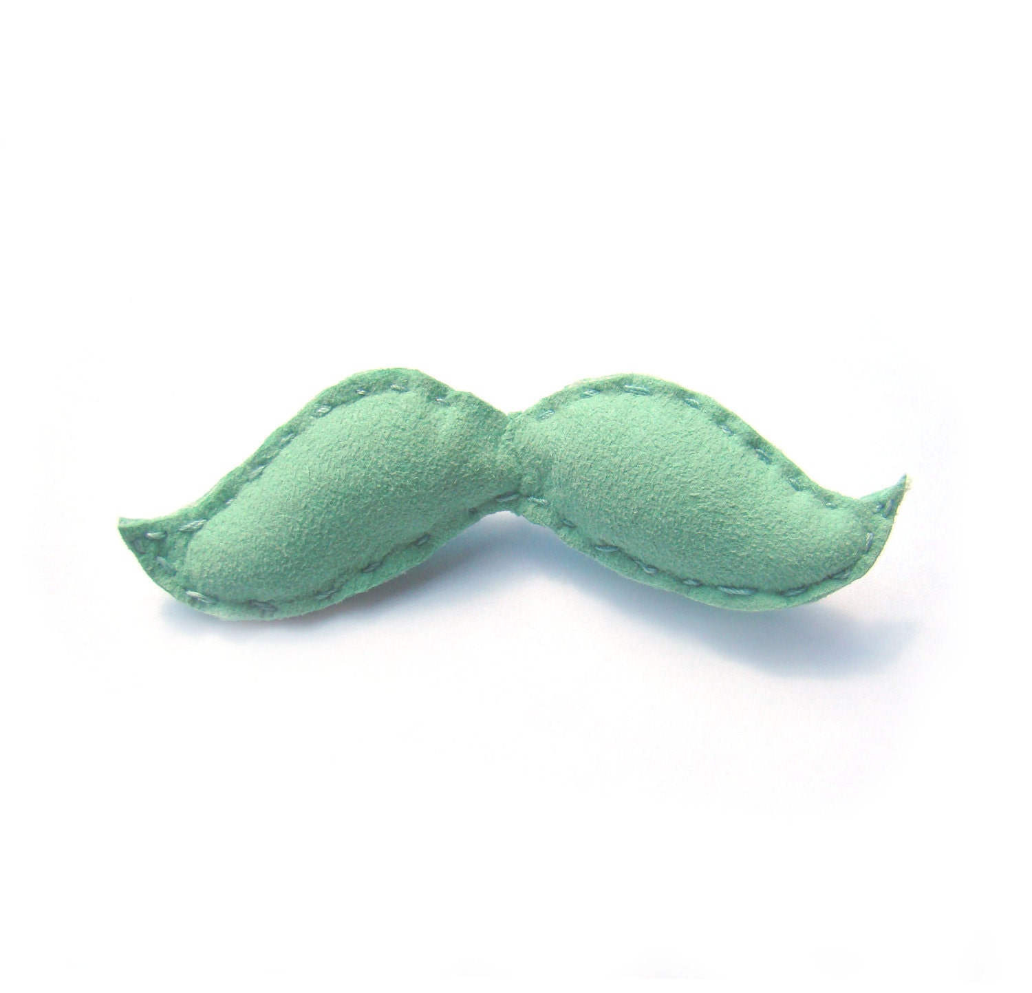 mint mustache brooch