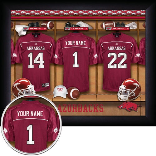16X20 PERSONALIZED Arkansas Razorbacks Locker Room Print