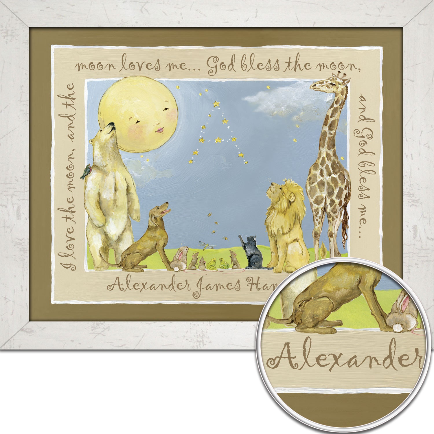 16X20 PERSONALIZED Moon Sees Me Wall Art Print