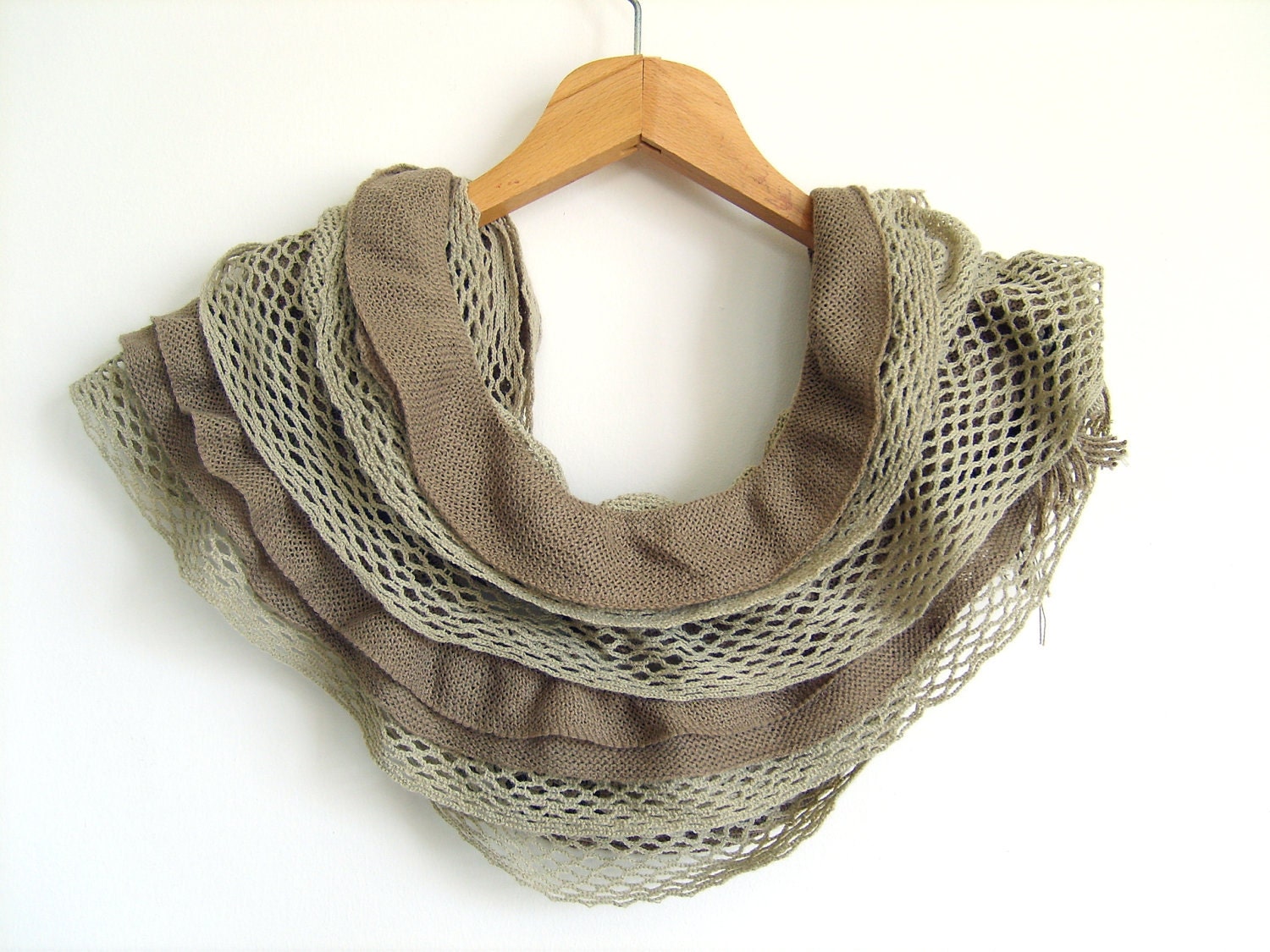FREE SHIPPING, Brown Scarf /  Handmade Turkish Scarf / High Quality Pashmina / Elastic Scarf