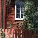 Watercolor print, WINDOW, 13 X 18 cm, house, old house, fence, free shipping