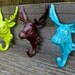 Set of 3 Bright "Moose Head" cast iron Wall Hook: YOU PICK the COLORS/ Shabby Chic/  Lodge, Cabin Decor/ Key Hanger, Coat Rack, Towel Holder