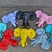 Set of 3 Bright "Elephant" cast iron Wall Hook:Pink,Turquoise,Lime Green,Shabby Lodge,Cabin,Safari Decor/ Key Hanger, Towel Holder