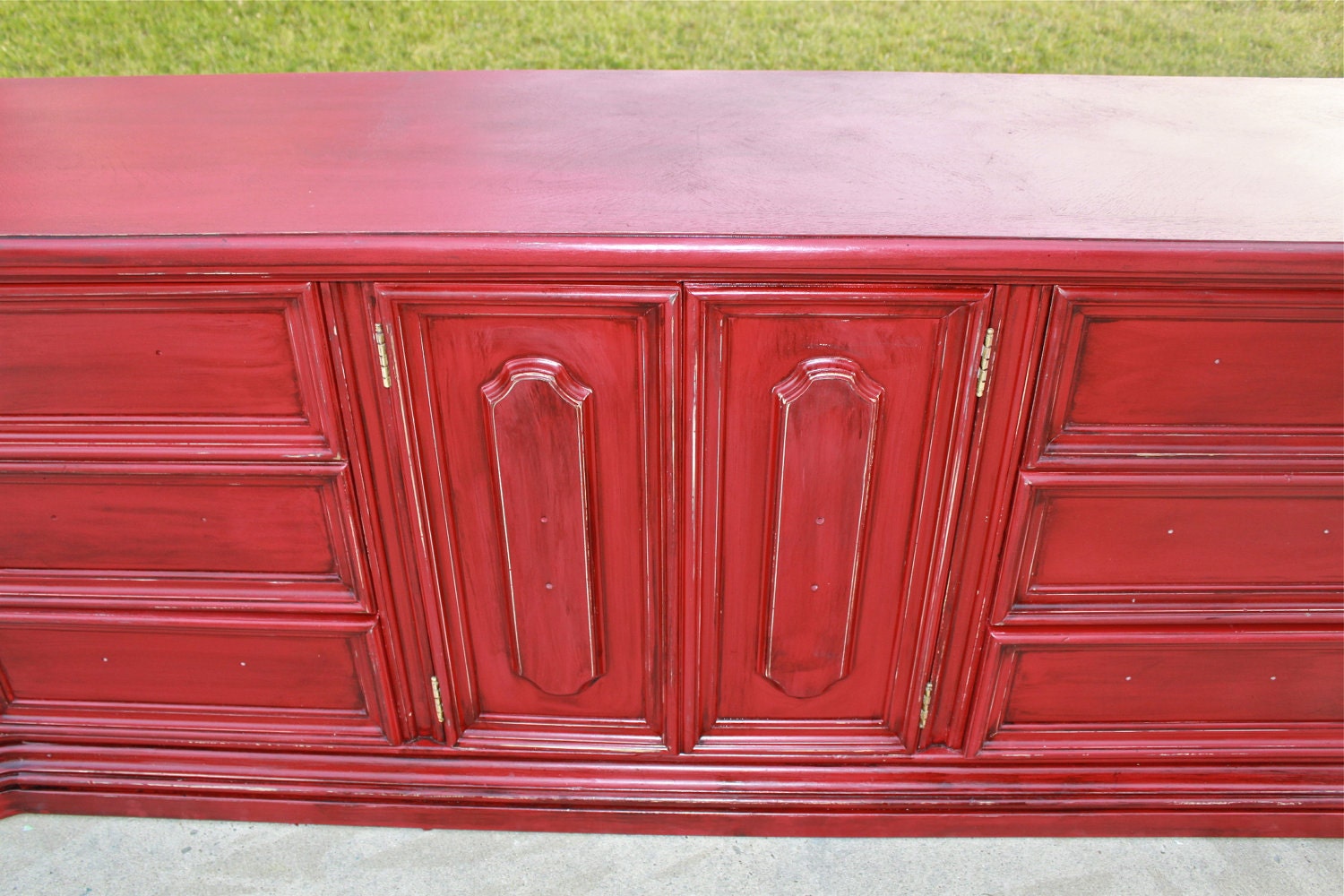 Red Dresser / Shabby Chic /Custom Paint order for Jenny