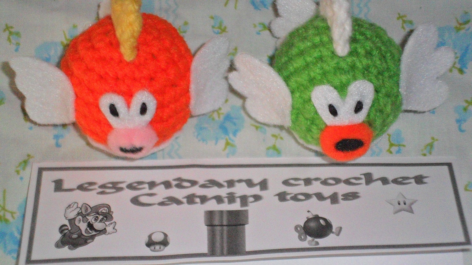 Cat Toys - Mario Cheep Cheep and Deep Cheep catnip toys
