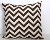 ONE - 18 x 18 Brown and Natural Chevron Pillow Cover - Premier Prints