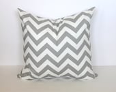 ONE - 16 x 16 Grey and White Chevron Pillow Cover - Premier Prints