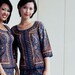 100% Original Singapore Airline/SIA Stewardess Uniform Batik Fabric -Blue RARE Pierre Balmain