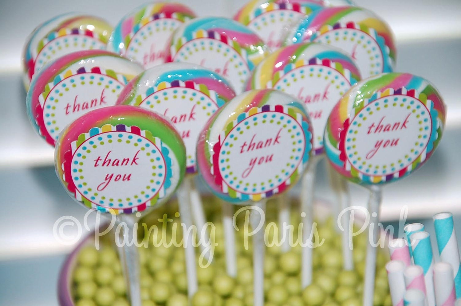 Printable 1.5" Swirl Pop Labels or Thank You Tags - Carnival Ride Party Collection