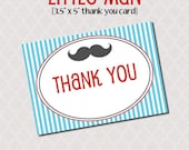 Printable Thank You Card - Little Man Party Collection