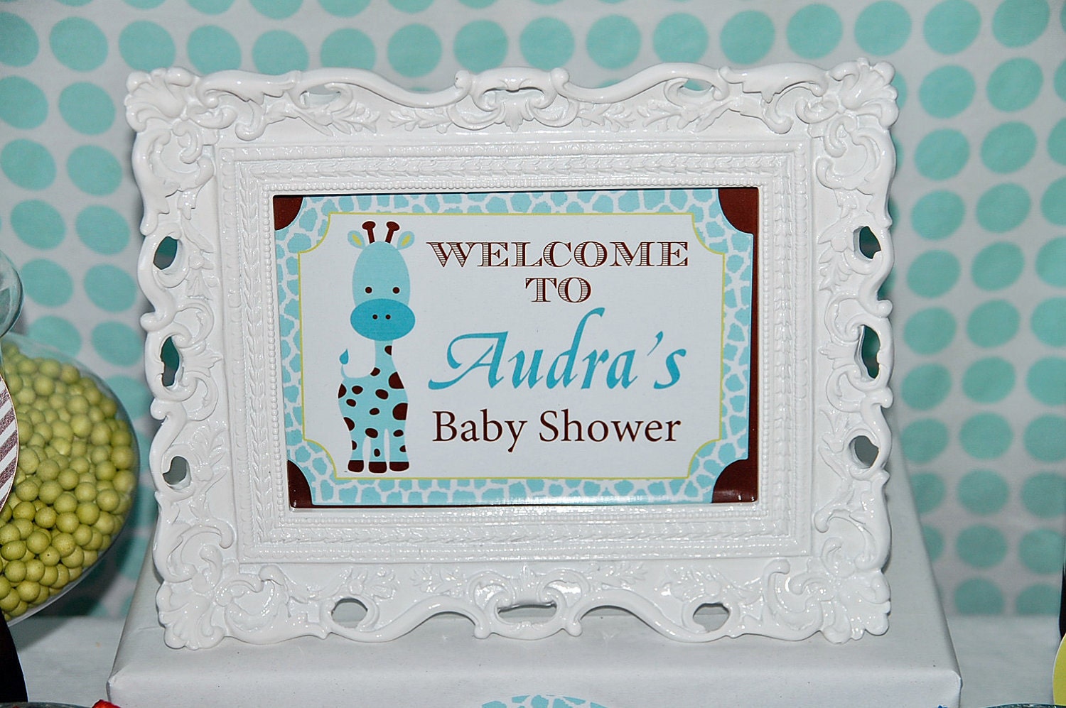 Printable 5x7 Welcome Sign - Giraffe Baby Shower Party Collection