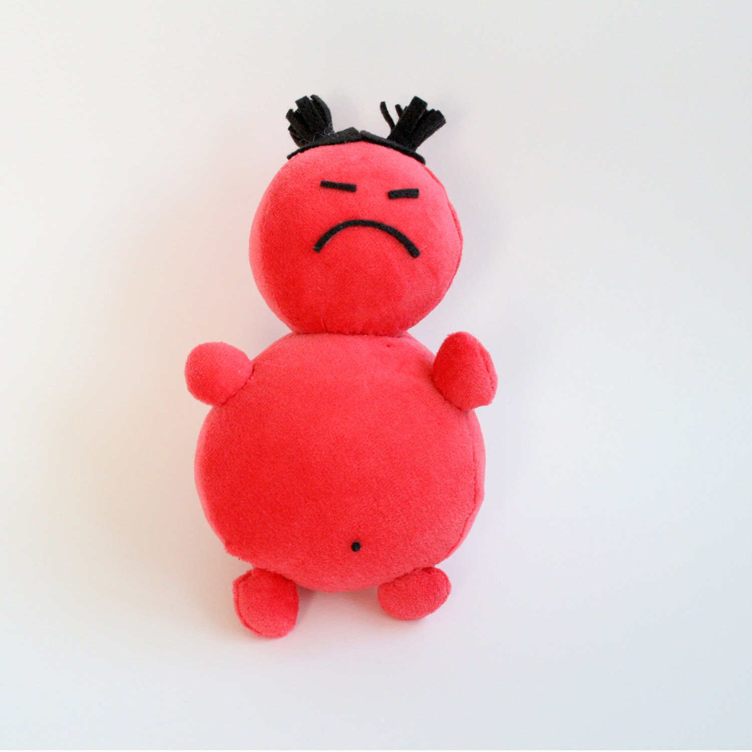 Plush Red Doll Kids Toy Cute Upset Dolly