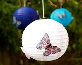 Paper Lantern Wedding White Pomander Decoration Butterfly Country Romantic Bohemian Shabby Chic Spring Bride Fairytale Photo Prop Photograph