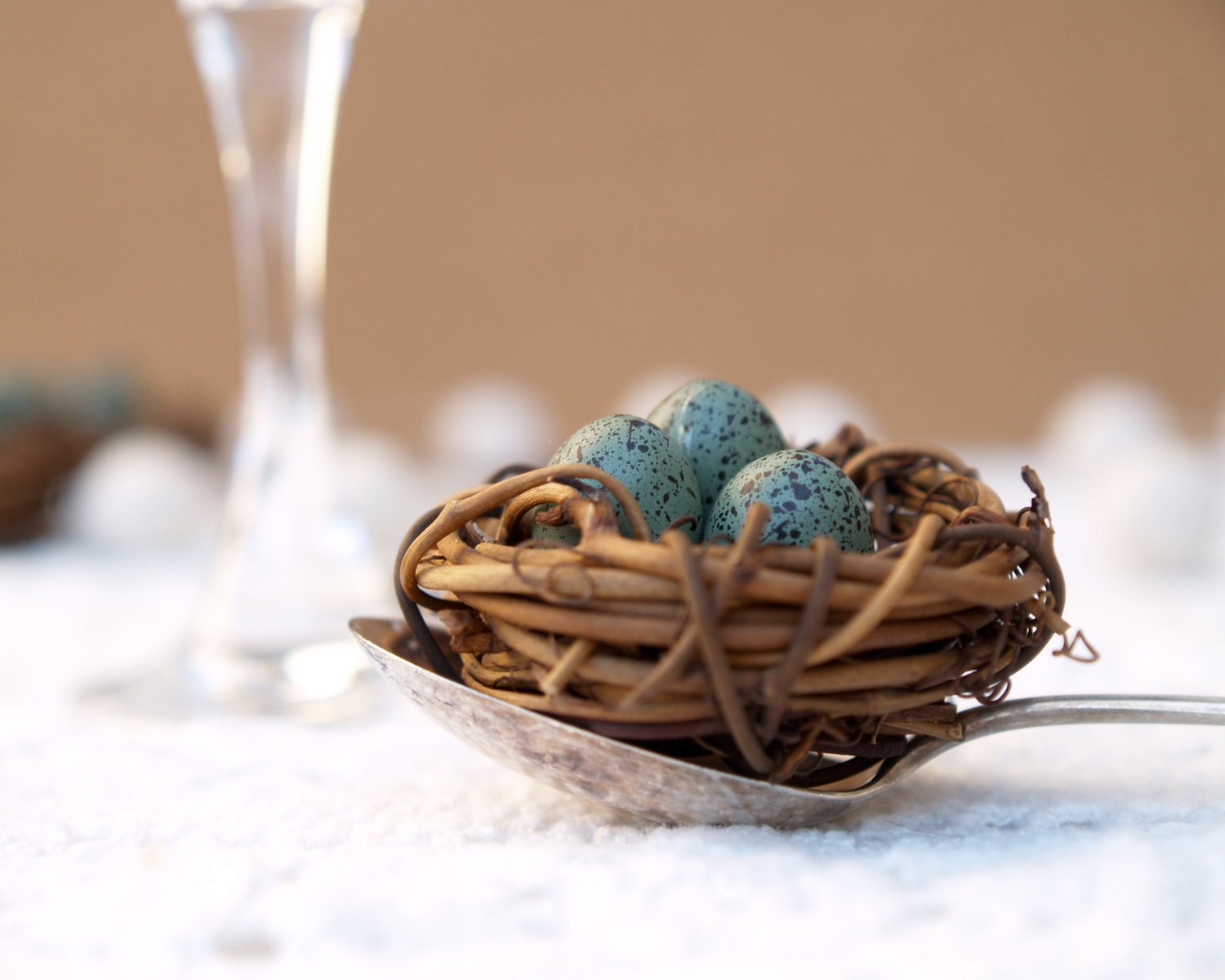 Nest Place Cards Wedding 10 Spring Woodland Seating holder Table Rustic Favor Easter Turquoise Blue Pastel Shabby Chic Bird Baby Shower