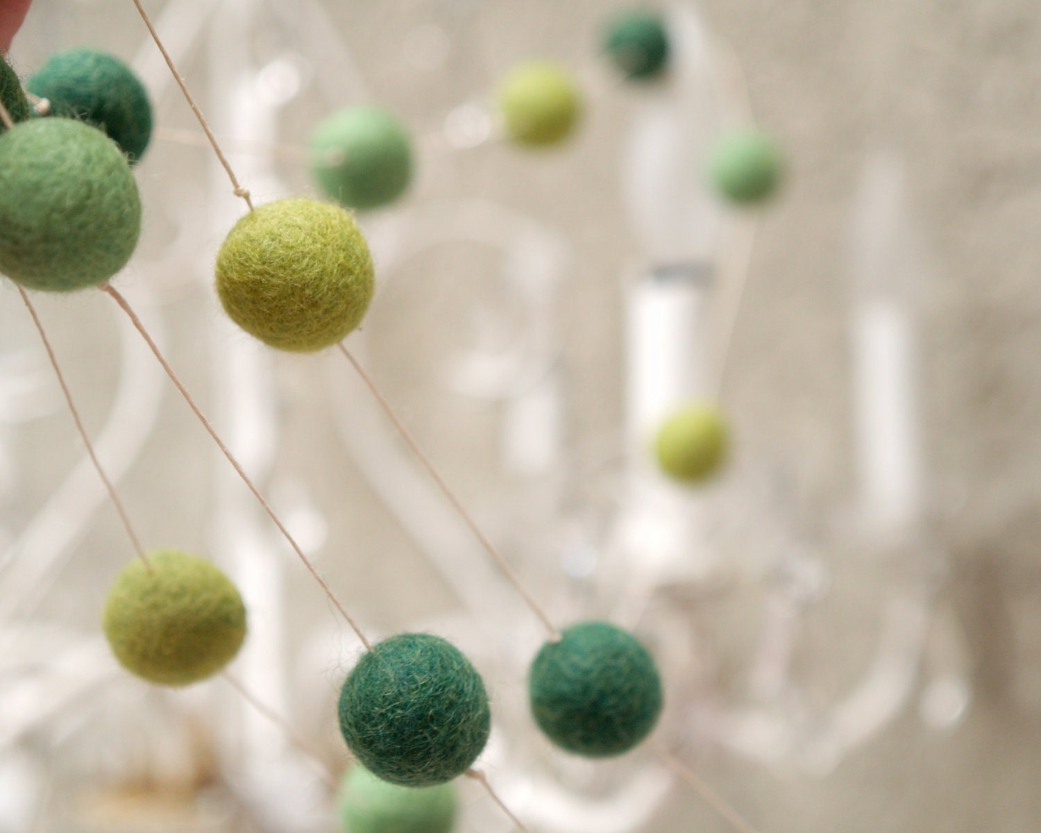 Green Woodland Garland Wedding Decoration Romantic Country Bohemian Bride Green Earthy banner Barn Cake Table Photo Prop Felted Decorating