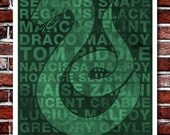 Slytherin House Banner - Harry Potter Art Print - 11x17