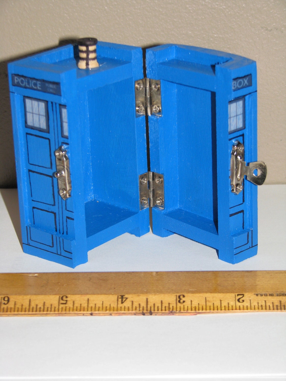 TARDIS Inspired Small Painted Blue Box