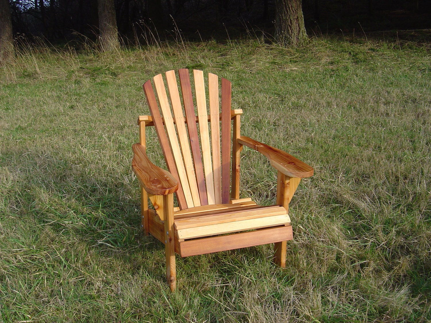 Zebra Striped Cedar Adirondack Chair
