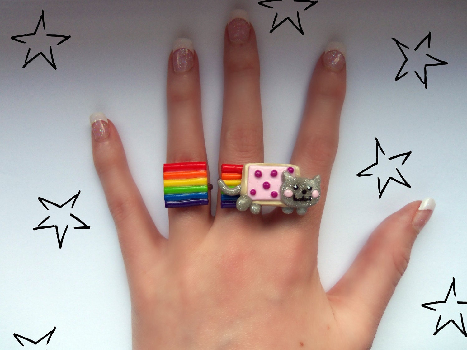 Nyan Cat Ring Set