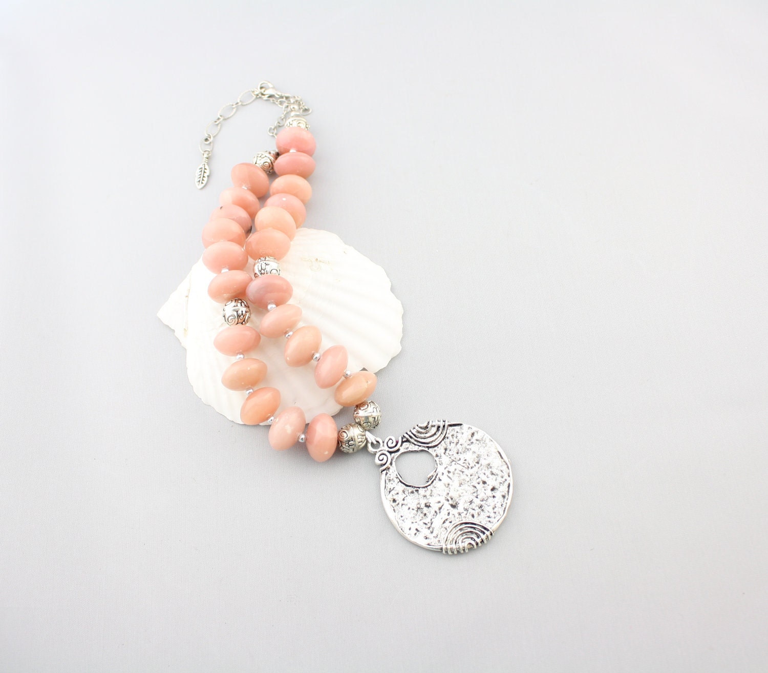Opal Necklace -Pastel Pink
