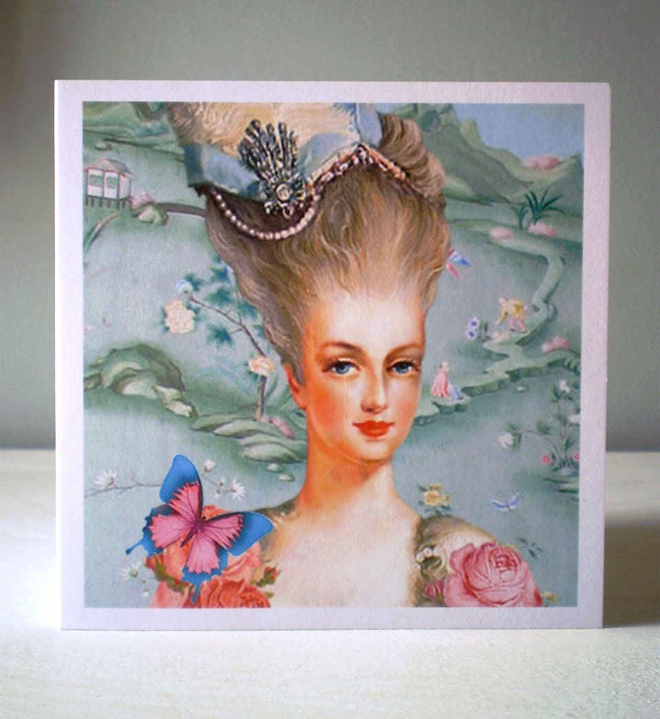 5 x Marie Antoinette Notecards with envelopes