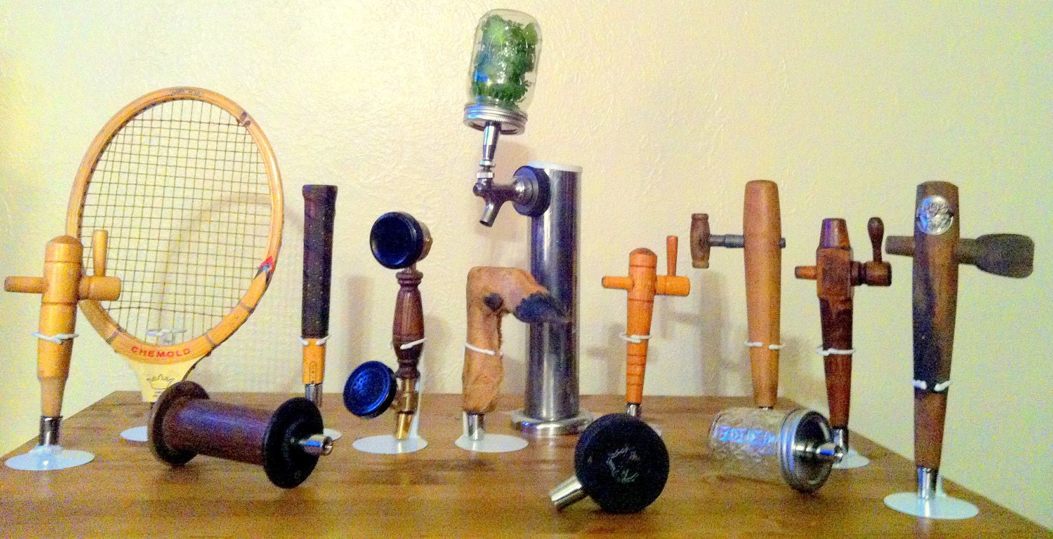 Repurposed Tennis Racquet Beer Keg Tap Handle