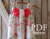 Aubrey - Bow Dress Sewing Pattern. Girl's Dress Pattern. Toddler Pattern. Sizes 12m-8 included