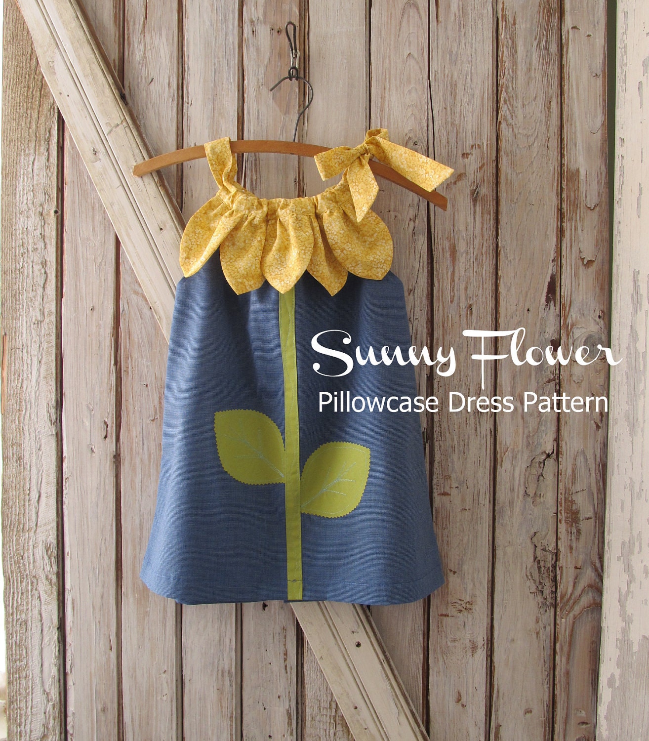 Sunny Flower Pillowcase Dress - Girl Sewing Pattern - PDF Pattern Tutorial Easy Sew Sizes 12m thru 10 included