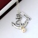 Personalized antique anchor necklace, keepsake necklace, special day necklace, anniversary, wedding date, engagement