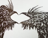 Papercut Hoatzin - Original Hand-cut Paper Artwork - Bird Portrait