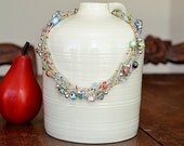Colors of Spring Multistrand Beaded Necklace- multi-color, primary colors