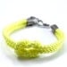 Soft Neon Yellow Rope Bracelet with Silver Anchor - Skipper Bracelet