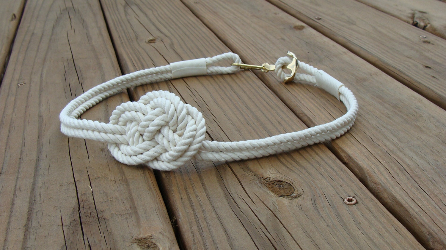 Skinny Rope Nautical Knot Belt with Anchor Clasp