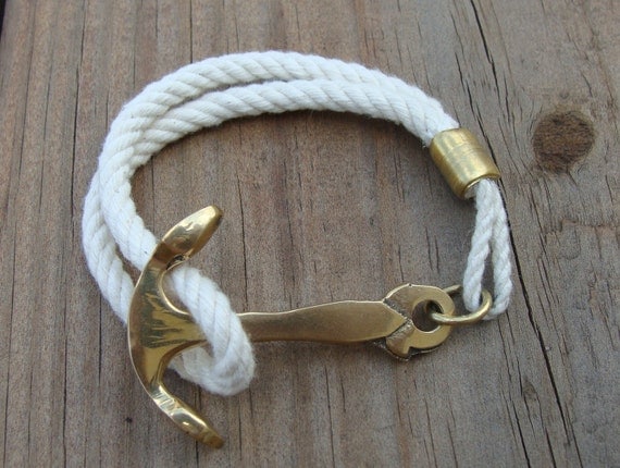 Rope Brass Anchor Bracelet