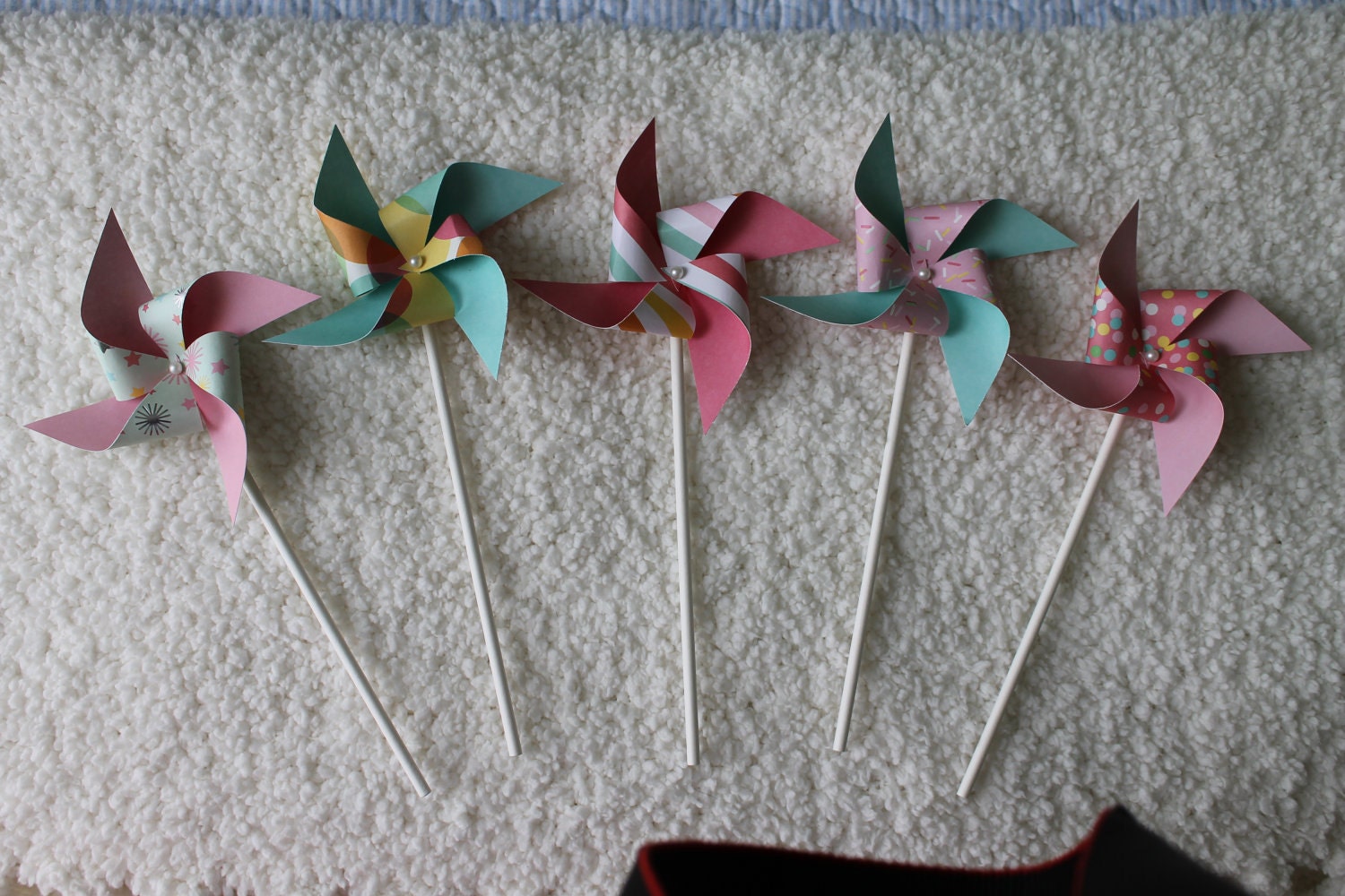 Pinwheel Cupcake Toppers: Colorful
