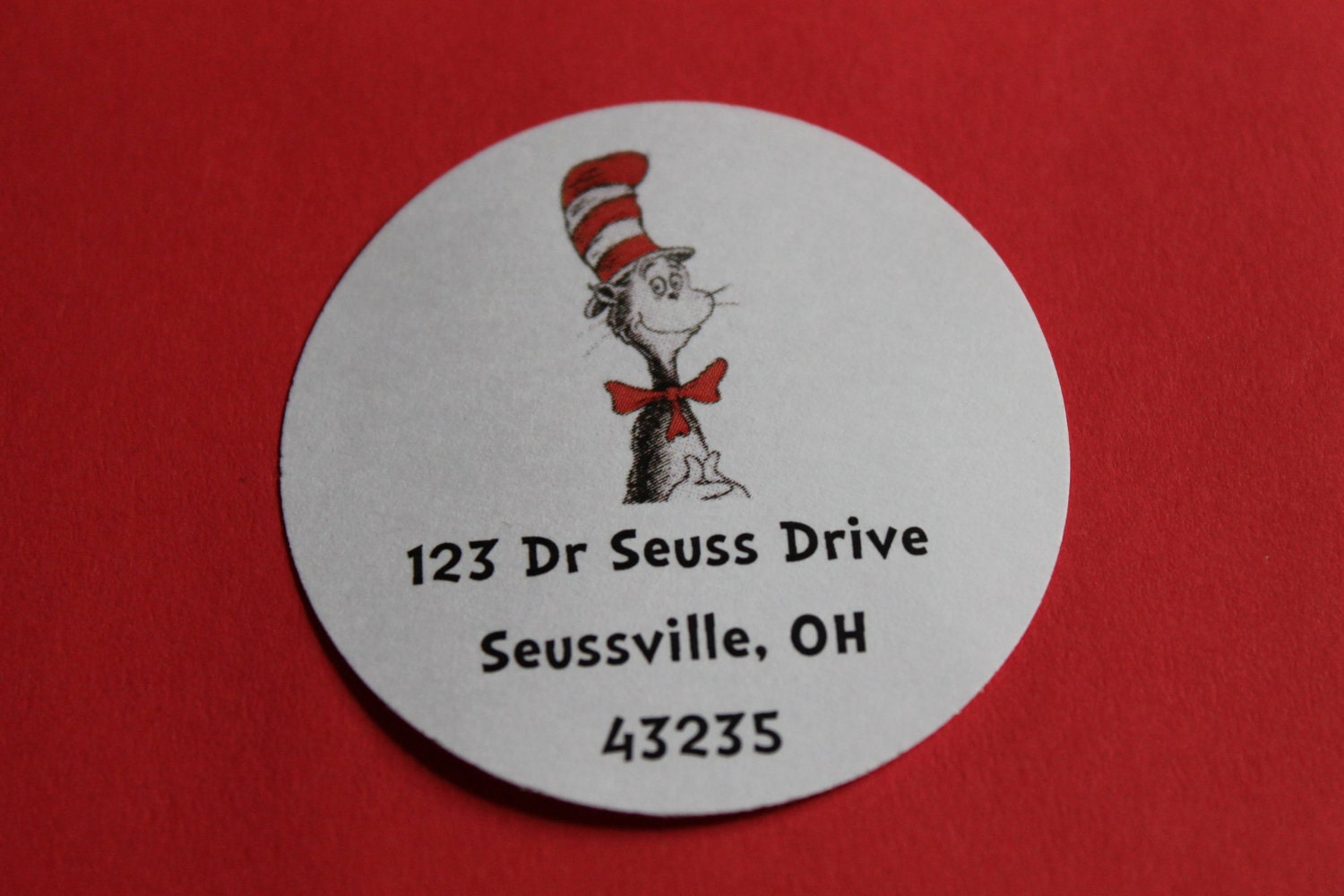 Cat in the Hat Address labels