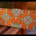 Handmade wallet clutch orange light turquoise Damask