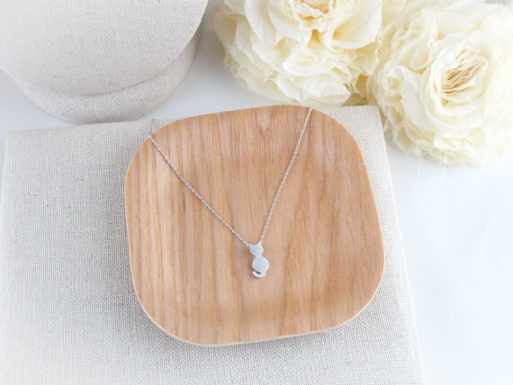 tiny cat necklace in gold / silver