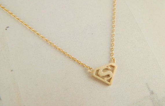 gold superman necklace