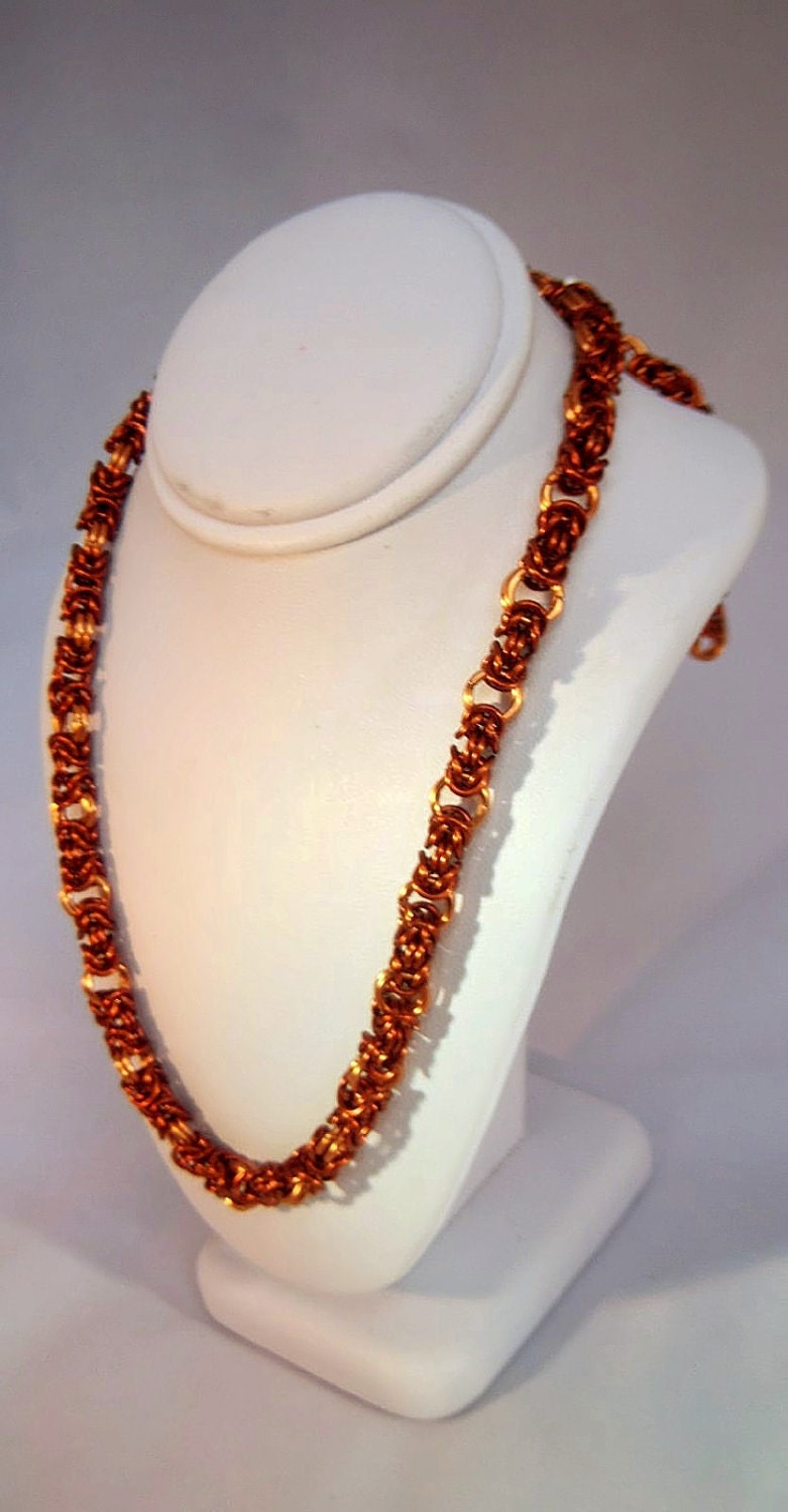 Byzantine Chainmaille Necklace Copper Set