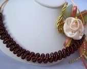 Copper In Rope Brown Wire Coiled Choker Necklace Set